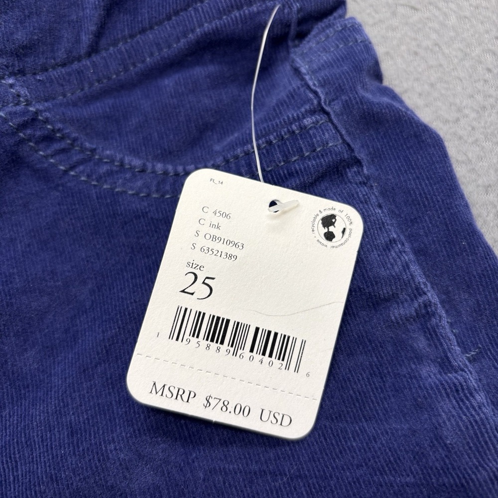We The Free Flare Pants Womens 25 Ink Blue Corduroy Pull On Elastic Waist NWT - Picture 3 of 9